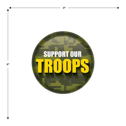 Beistle 2" Camouflage Support Our Troops Buttons, 6ct.